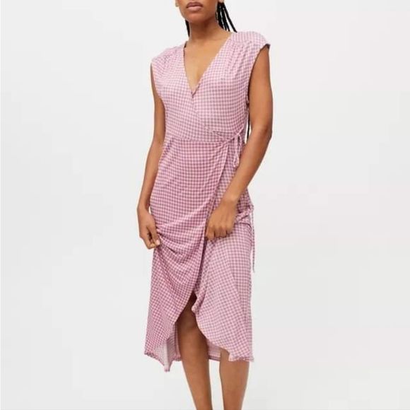 Urban Outfitters Dresses & Skirts - Urban Outfitters UO Zina Wrap Midi Pink/Rose  Dress Size M